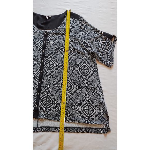 Cato Black/Tan Plus size 22/24 Stretch Tunic Blouse with Neckline Hem Detail - Picture 11 of 13